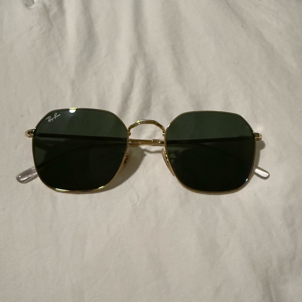 Ray-Ban Hexagonal Gold Frame with Dark Green Lenses